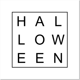 minimalist and simple design halloween black word Posters and Art